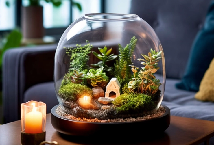 closed terrarium plants