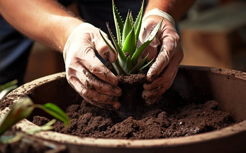 replanting aloe