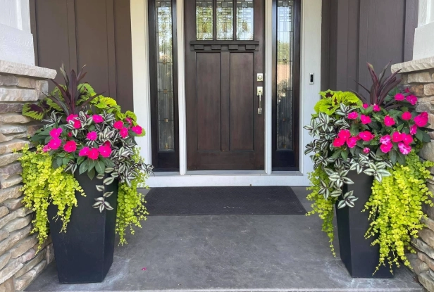 front porch flower pots